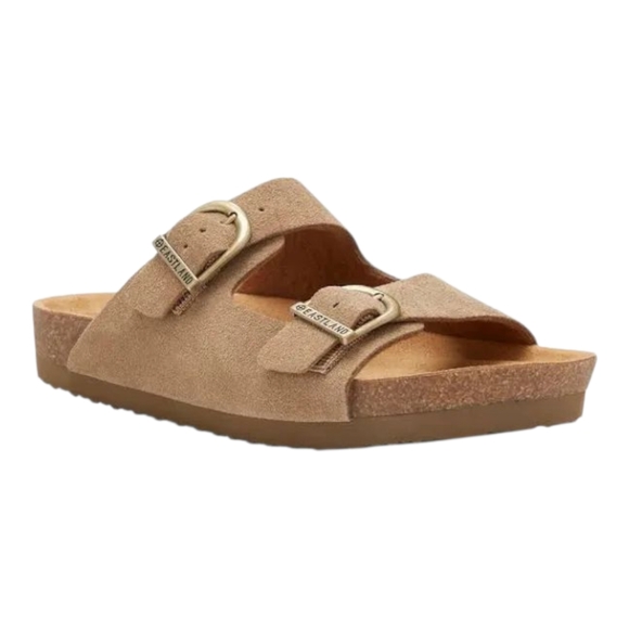 NEW Eastland Cambridge Tan Suede Double Buckle Slides Size 10 - Picture 8 of 8